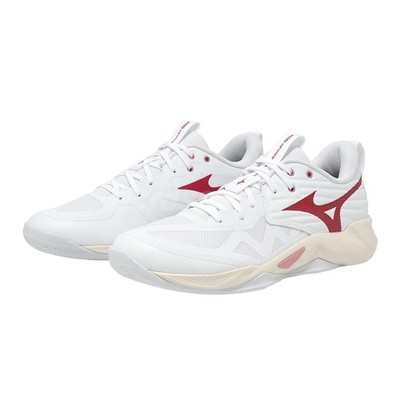 Mizuno Wave Momentum Pro White Red Women Volleyball Sports Shoes