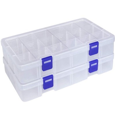 Clear Plastic Adjustable Jewelry Organizer Divider Storage Box, 18 Grids