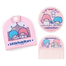 Little Twin Stars Vinyl Case Mirror  Comb Set - Sanrio Japan New