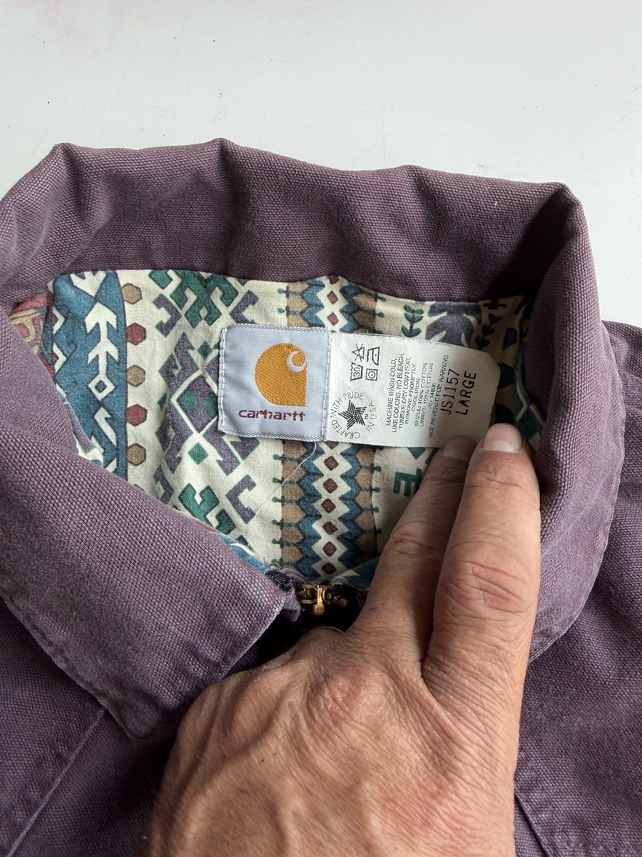 Rare Vintage 1994 Carhartt JS1157 Aztec Santa Fe Jacket Size Large