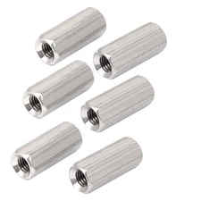 6pcs M5 x 20mm Stainless Steel Threaded Bar Rod Studding Hex Connector Deep Nut