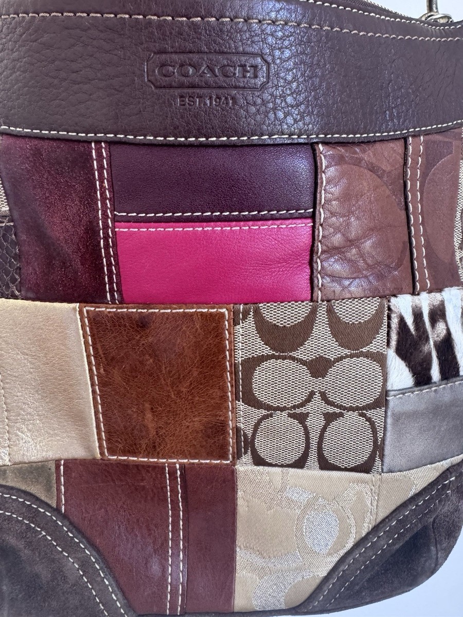 Vintage Y2K Coach Holiday Patchwork Shoulder crossbody GUC 10435