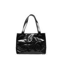 CHANEL Black Patent Triple CC Shoulder Bag 50972 153856750