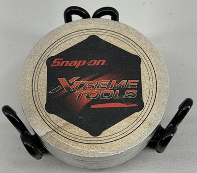 Snap-On Tools Coaster Set with Holder by ThirstyStone Sandstone Absorbent