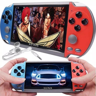 X12 plus Handheld Spielkonsole 2700+ Spiele 16GB 7'' MP5 Video Retro Game Console