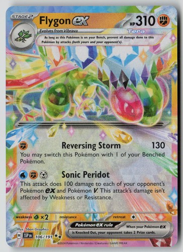Flygon ex 106/191 Double Rare Surging Sparks Pokemon Holo NM