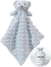 Cozy Plush Baby Security Blanket Loveys for Baby Boys, Minky Dot Front  Sher...