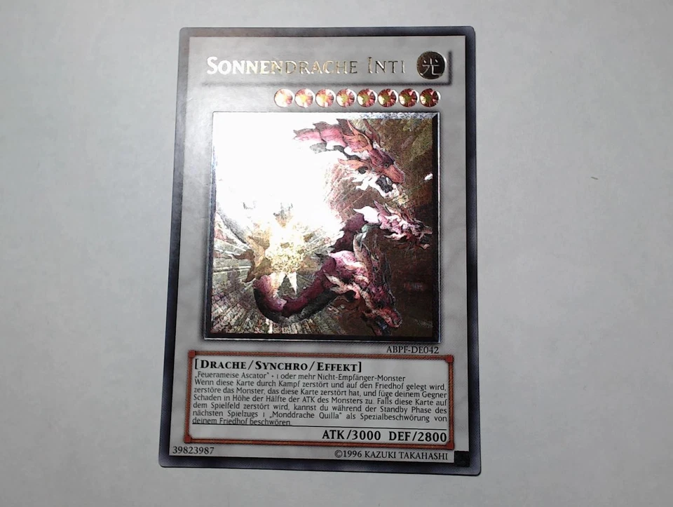 Yugioh SONNENDRACHE INTI , abpf-de042 Ultimate Rare deutsch Excellent - Bild 3 von 4