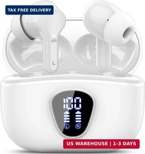Wireless Earbuds, Bluetooth 5.4 Headphones HiFi Stereo, Bluetooth Earbuds with E