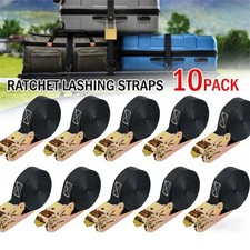 10xHeavy Duty Endless Ratchet Tie Straps 6Mx25mm Cargo Rack Trailer Lashing Rope