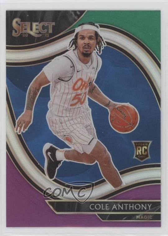2020 Select Courtside Green White Purple Prizm Cole Anthony #286 Rookie RC 0ys9