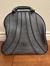 Vintage Brunswick Wind Jammer Gray Bowling Ball Bag Metal Single Rack Storage