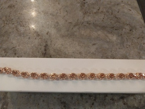 Morganique Quartz (Triplet) Link Bracelet/18KVermeil RGold/Sterling,Sz 7.25 OR8" - Picture 8 of 15