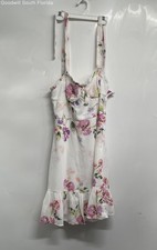 Guess Womens Multicolor Floral Ruffle Sleeveless Side Zip Mini Dress Size Medium