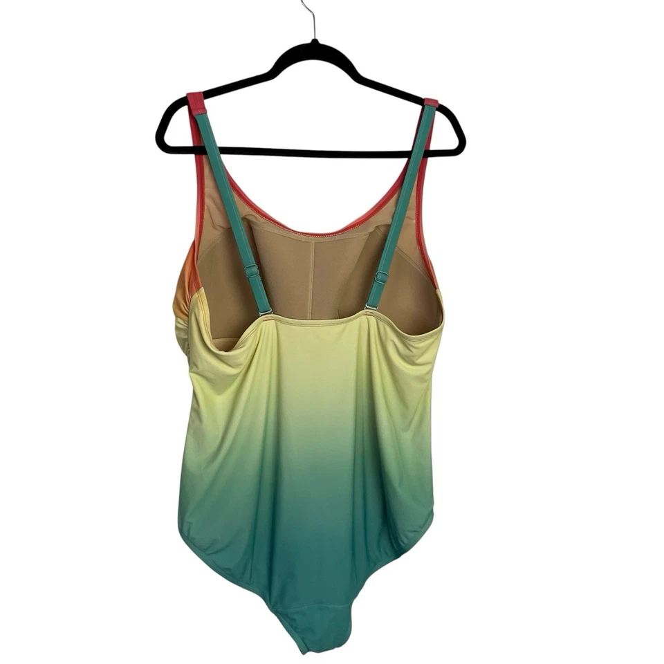 Swim by Cacique One Piece Swimsuit Womens 20 Pastel Ombre Lightly Lined No Wire - Image 2 of 4