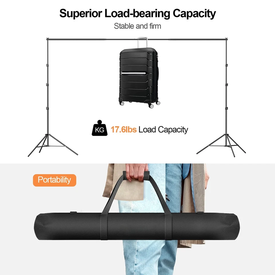Photo Backdrop Stand, 8.5 x 10 ft Back Drop Adjustable Stands, Photography Ba... - Image 2 of 4