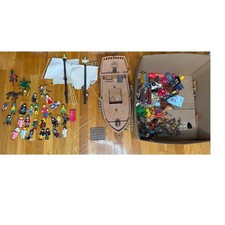 Playmobil Pirate Ship Lot 20 Figures 50 Accessories Treasure Chest Box
