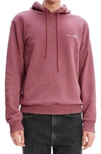 A.P.C. Logo Graphic Hoodie in Bordeaux Chine Size Small