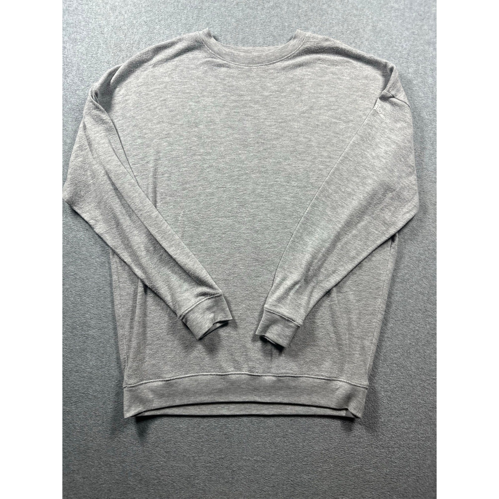 Alo Yoga Soho Sweatshirt Women's Est Medium Heather Grey Pullover Crewneck image 4