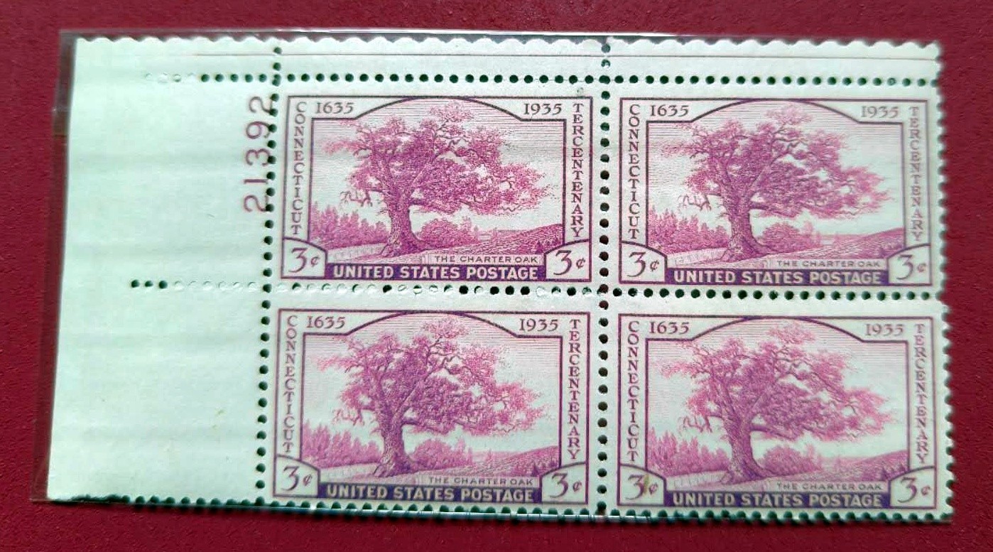 1936 US Stamp Scott #772 Block Of 4, 3 Cent , Connecticut Tercentena - MNH/OG/VF