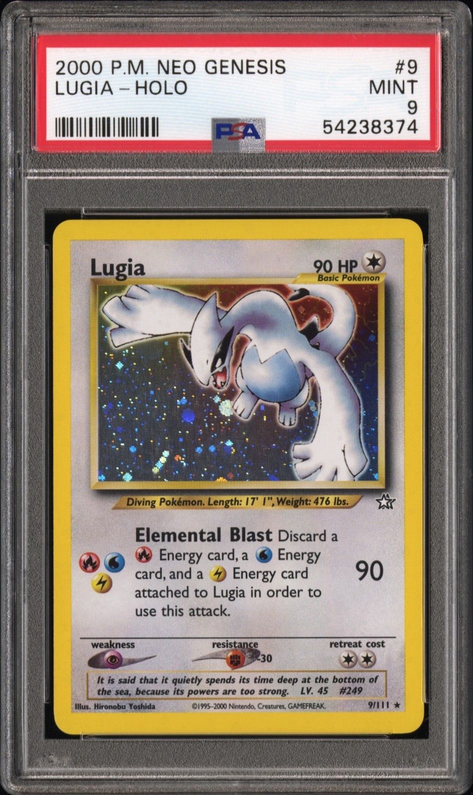 2000 Pokemon Neo Genesis Lugia 9/111 Holo PSA 9