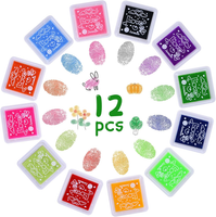 Vicloon Stempelkissen Set, 12 Farben Stempelkissen FingerabdrüCke Set | Ungiftig