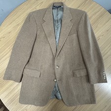 VTG Polo Ralph Lauren Blazer Men 42L Brown Tweed Single Breasted Herringbone