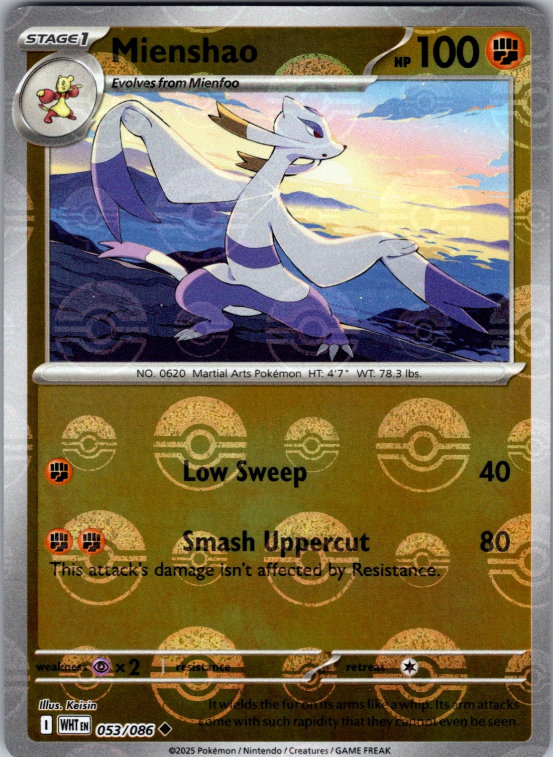 Mienshao (Poke Ball Pattern) 053/086 Uncommon Holo SV: White Flare NM