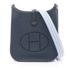 HERMES Evelyne TPM Amazon Blue de Prusse Shoulder Bag Taurillon Clemence #RC945
