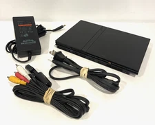 SONY PLAYSTATION 2 PS2 SLIM CONSOLE SCPH-70011 W/ ORIGINAL ADAPTER & AV CABLE