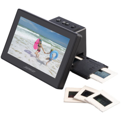 Somikon Stand-Alone-Dia- & Negativscanner, 17,8 cm/7''-IPS-Display, 25 MP, HDMI