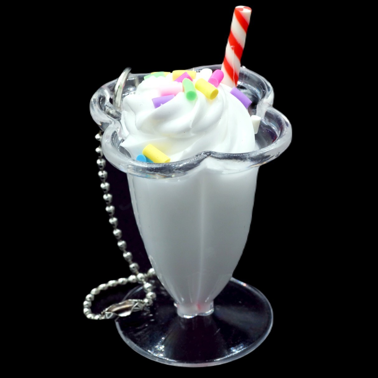 Mini Milkshake Keychains Milkshake Soda Glass Realistic Fake Food Mini Figure Keychain Toy ...
