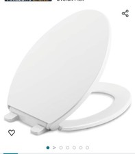 KOHLER 20111-0 Grip Tight Brevia Toilet Seat-Elongated White