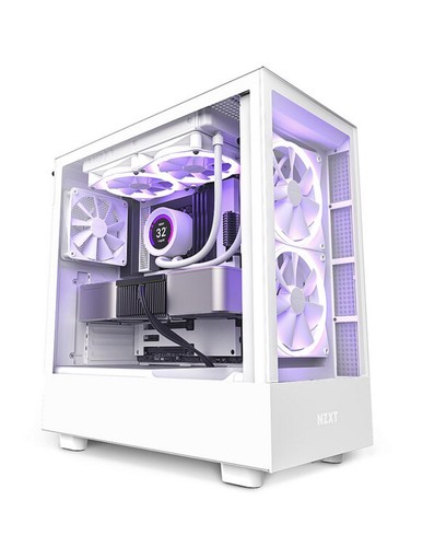 NZXT H5 Elite - CC-H51EW-01 White SGCC Steel, Tempered Glass ATX - OPEN BOX-MK - Picture 3 of 5