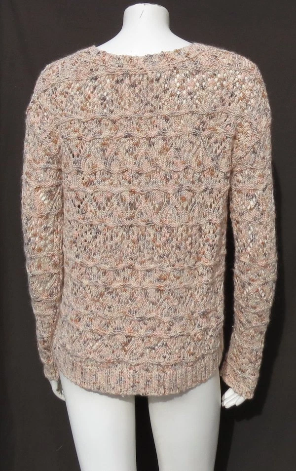 BISAGRA Nordstrom Marfil Rosa Taupe Algodón Lana Encaje Tejido Suéter Slouchy S Foto 3 de 4