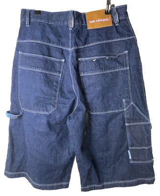 Vtg School Hard Knocks Baggy Denim Carpenter Shorts Jorts Hip Hop