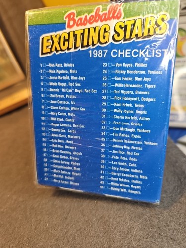 Rickey Henderson 1987 FLEER BASEBALL EXCITING STARS SET OF 44 CARDS! Mattingly - Picture 2 of 3