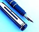 Marbleized Waterman Laureat Fine Gold Plt Nib Fountain Pen GF Trim France — photo 1
