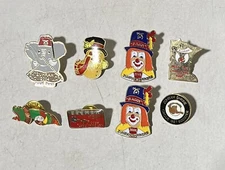 Lot of 8 Tie Tack Pins Zuhrah Shriners Baggy Clown Holiday Snowman MN Dart Assn