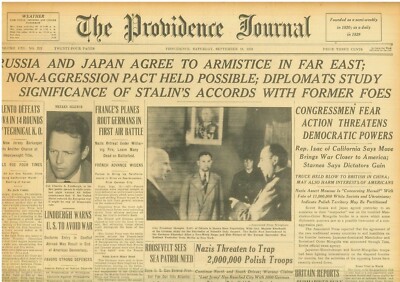 Russia & Japan Agree Far East Armistice British Sink U-Boats September 16 1939