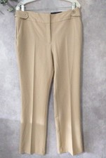 Nine West Pants Womens 10 Tan Taylored Wide Leg Pants Career NWT Pockets Zipper