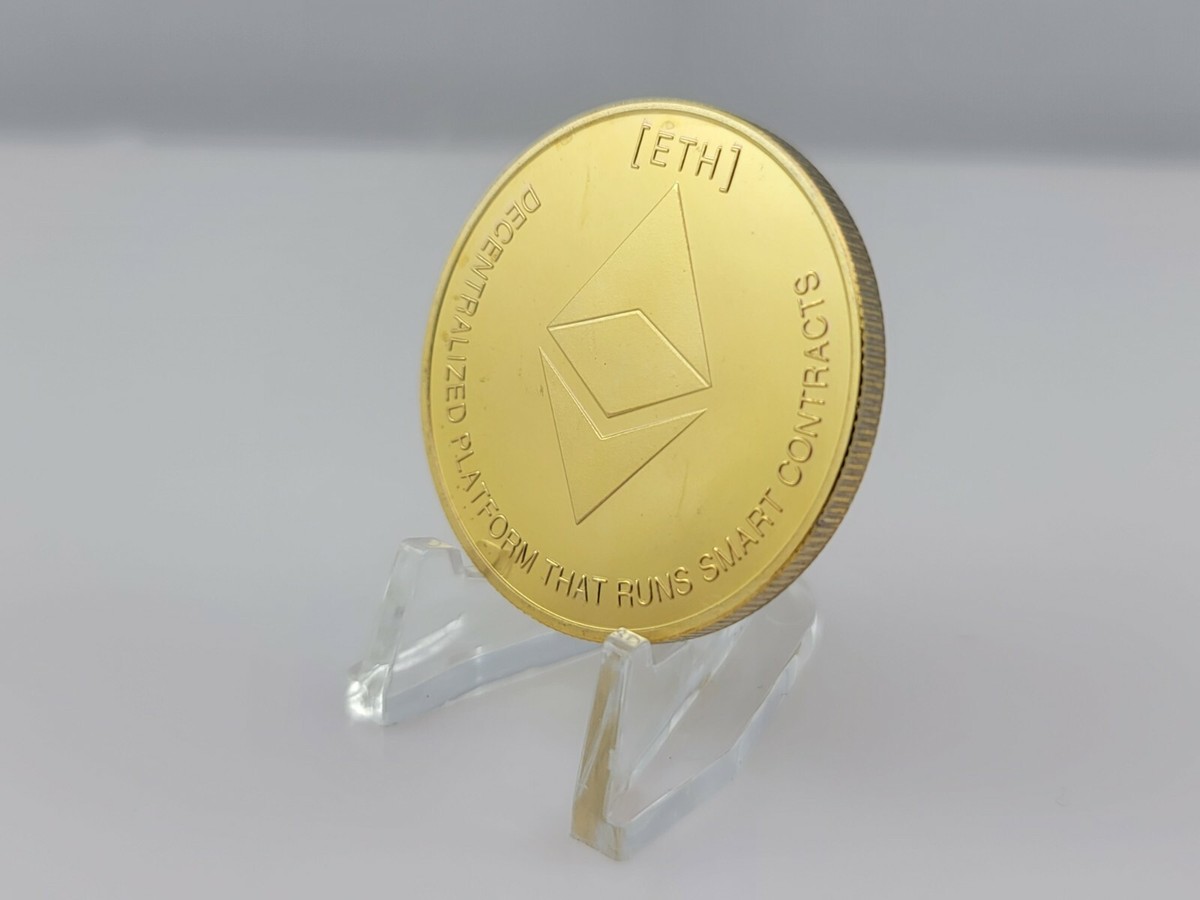 Crypto ETH Ethereum Gold Tone Coin Token | eBay