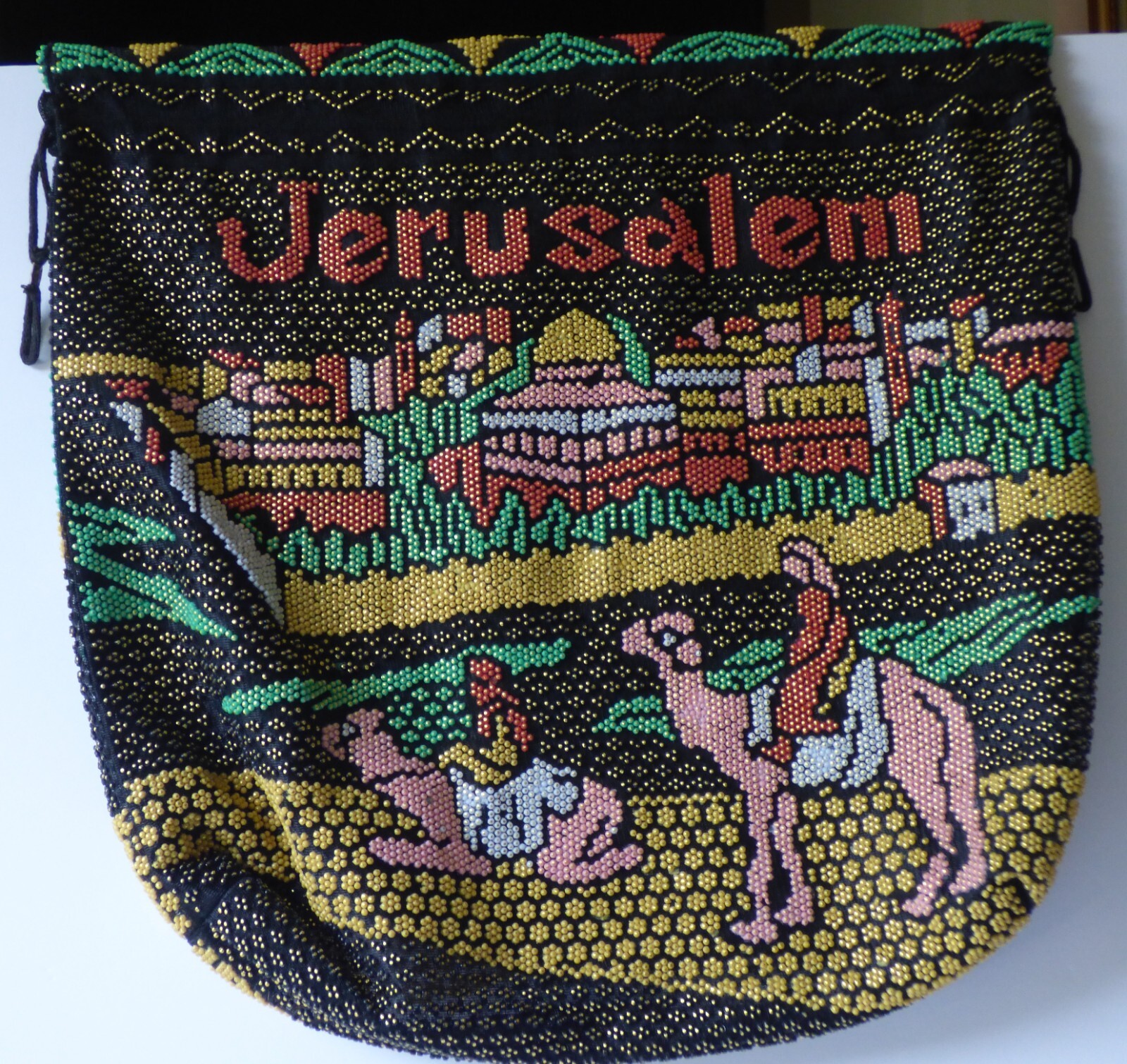JERUSALEM Beaded Drawstring Tote Bag Souvenir Bag… - image 3