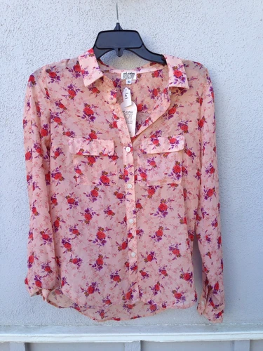 $61 New Sub Urban Riot Brand Multicolor Floral Button Down 