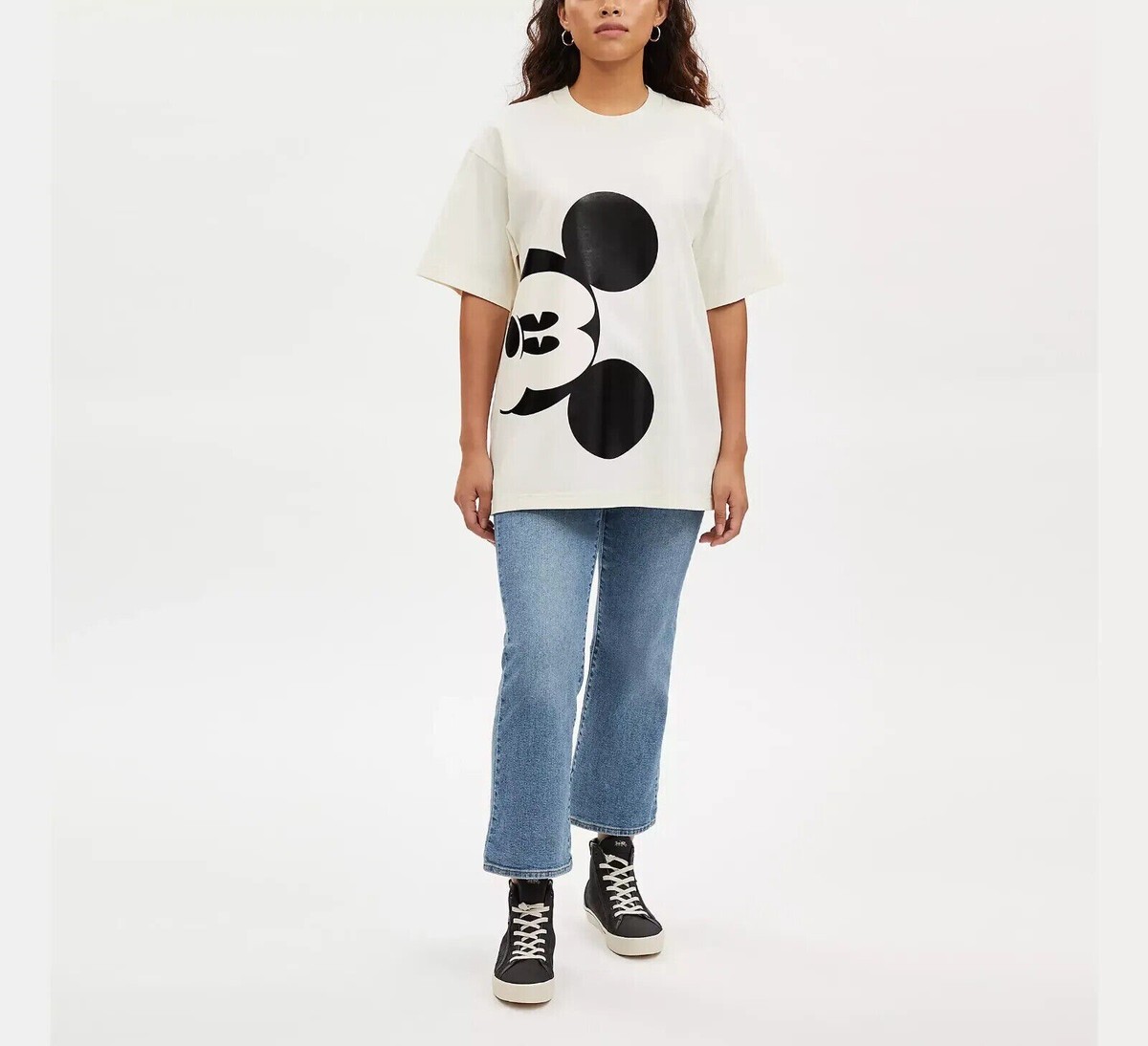 Coach X Disney CN321 Mickey Mouse Skater T Shirt white and Coach X Disney CN321 Mickey Mouse Skater T Shirt white and
