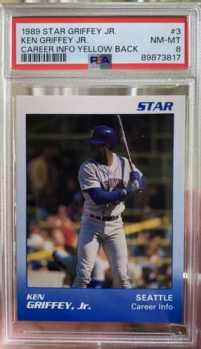 1989 Star Ken Griffey Jr. Yellow Back Rookie (3 of 11)PSA 8 centering 👍