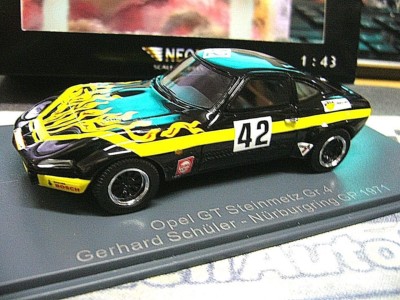 OPEL GT Racing Gr.4 #77 Steinmetz Schüler #42 GP Nürburgring 1971 NEO RAR 1:43