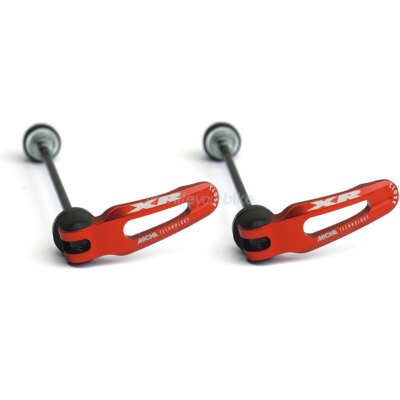 MICHE XR SCHNELLSPANNER SET 100/135mm 105g RENNRAD MOUNTAIN BIKE ACHSEN SATZ ROT