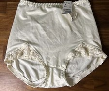Vintage Bali Something Else Shaper Panties Ivory Nylon Lace Legs Second Skin Med