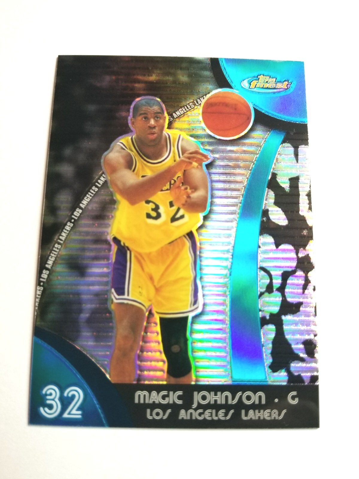 MAGIC JOHNSON 2007-08 TOPPS FINEST BLUE REFRACTOR #32-199 LAKERS #43